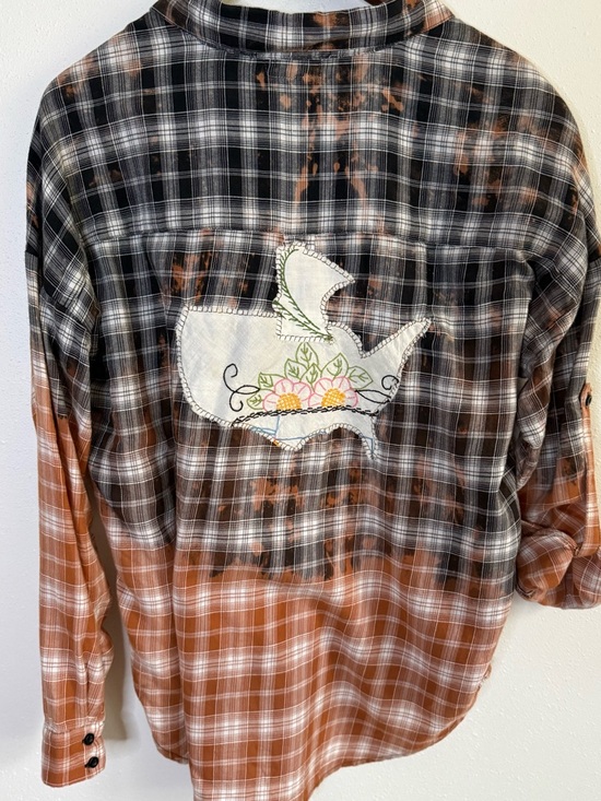 Tops - LaDeeDa Design Upcycled Plaid Flannel Shirt XS Hand Reworked One of a Kind